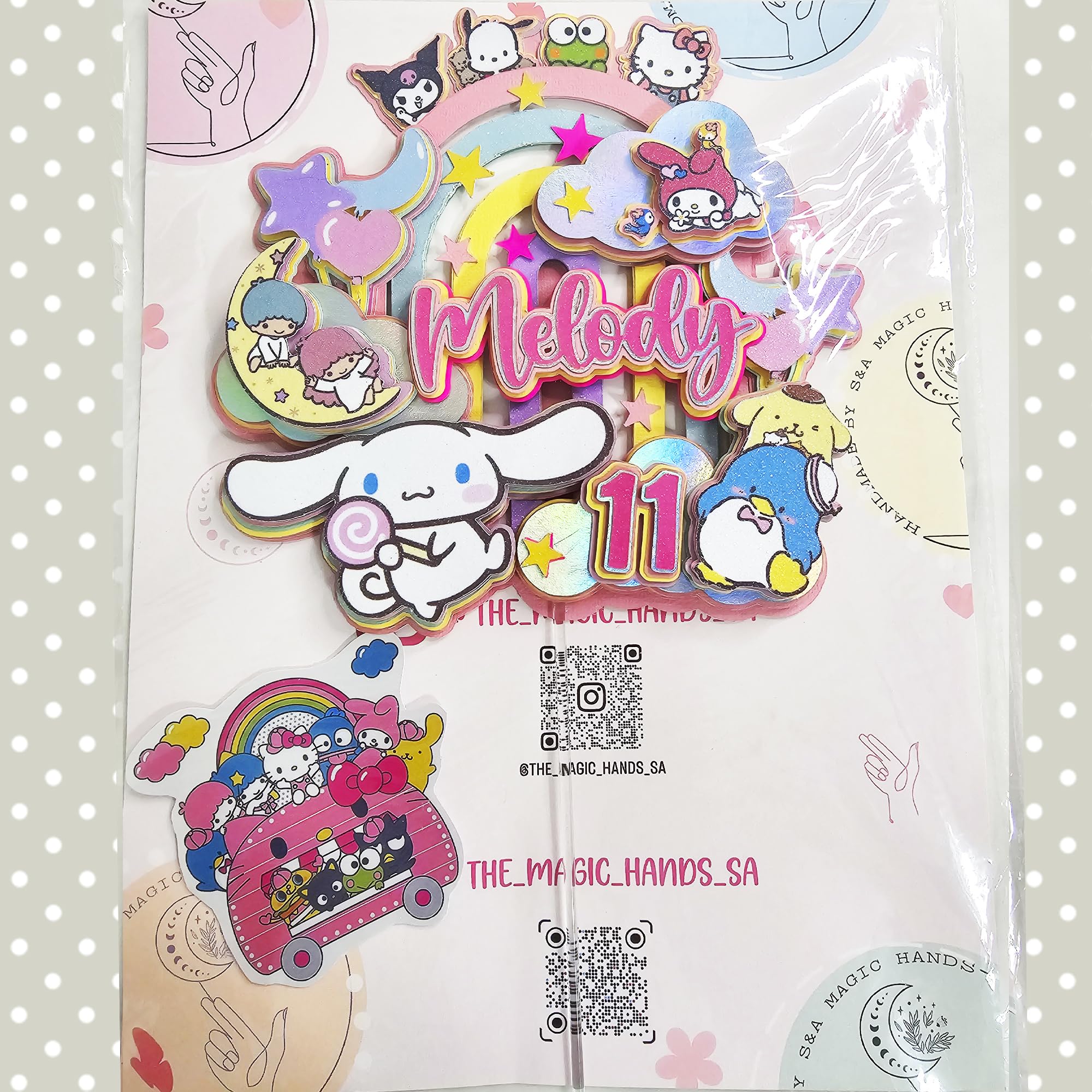 Personalized 3D Glitter Cartoon Cake Toppers for Children's Birthdays