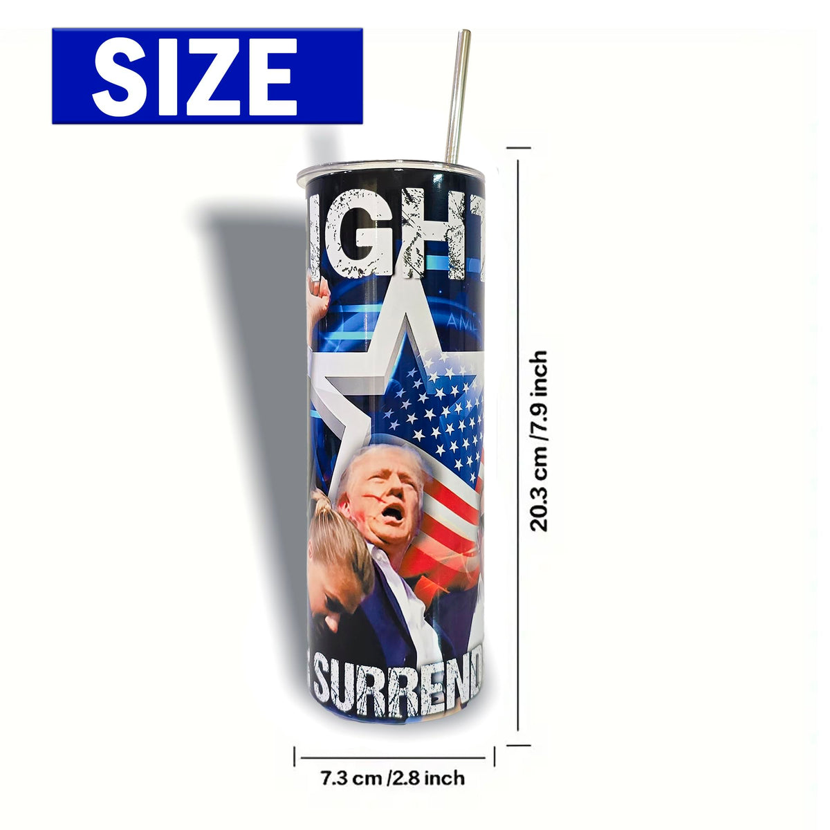 Vaso de acero inoxidable con aislamiento de 20 oz con temática de Trump, base antideslizante, tapa y pajitas de metal y plástico. Vaso Stanley. Taza Stanley.