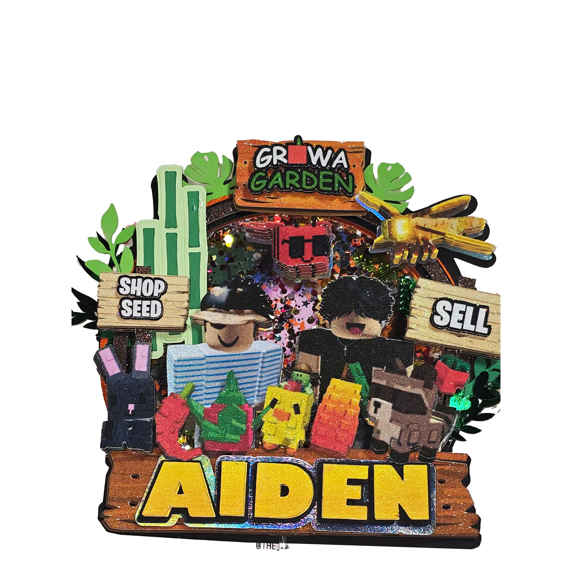 Personalized 3D Glitter Cartoon Cake Toppers for Children's Birthdays