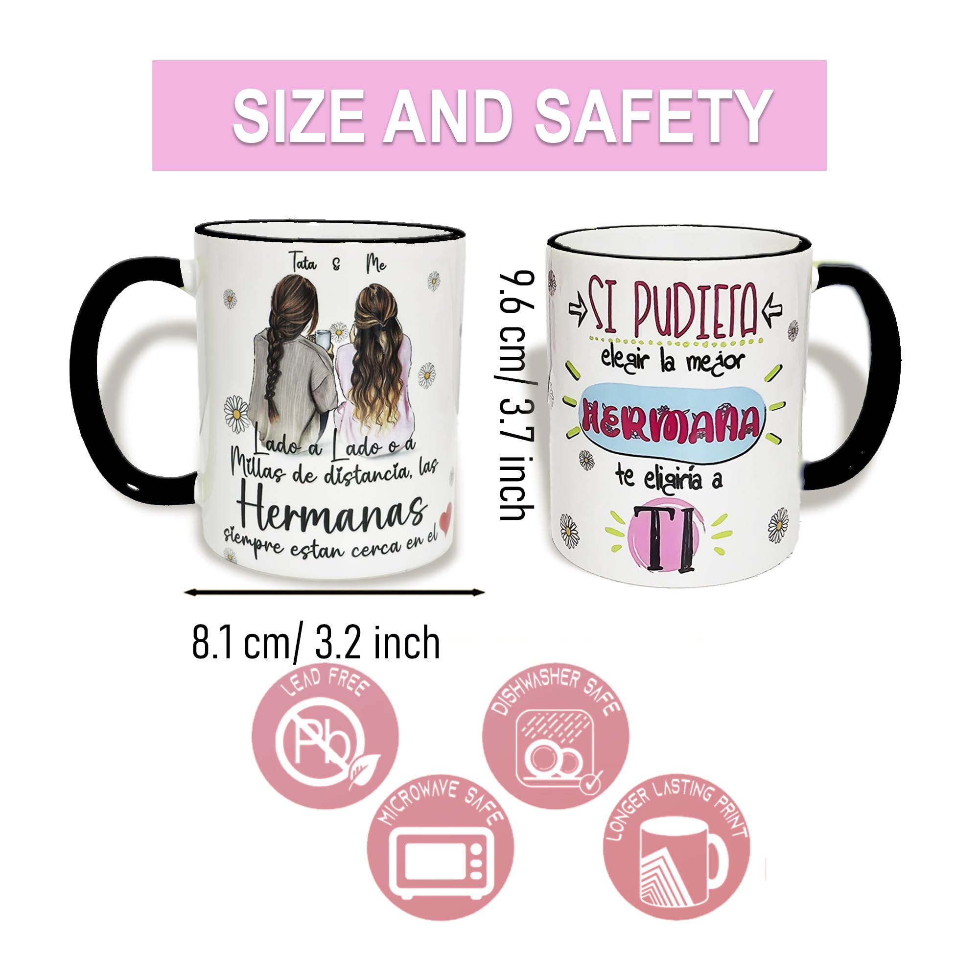Personalized Sister 11oz Ceramic Mug (Español)