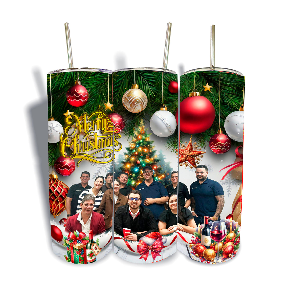 customized with Christmas theme photo Tumbler 20 oz – Christmas Gift | Stainless Steel Thermos that Keeps Heat and Cold (Copia)