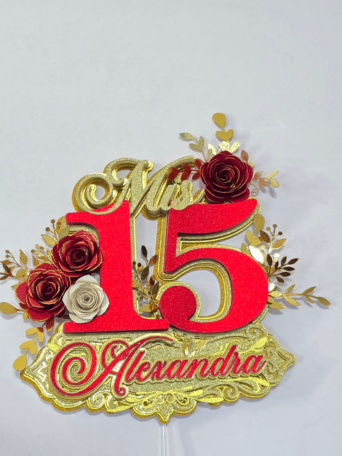 Personalized 3D Glitter Cake Topper (Mis 15)
