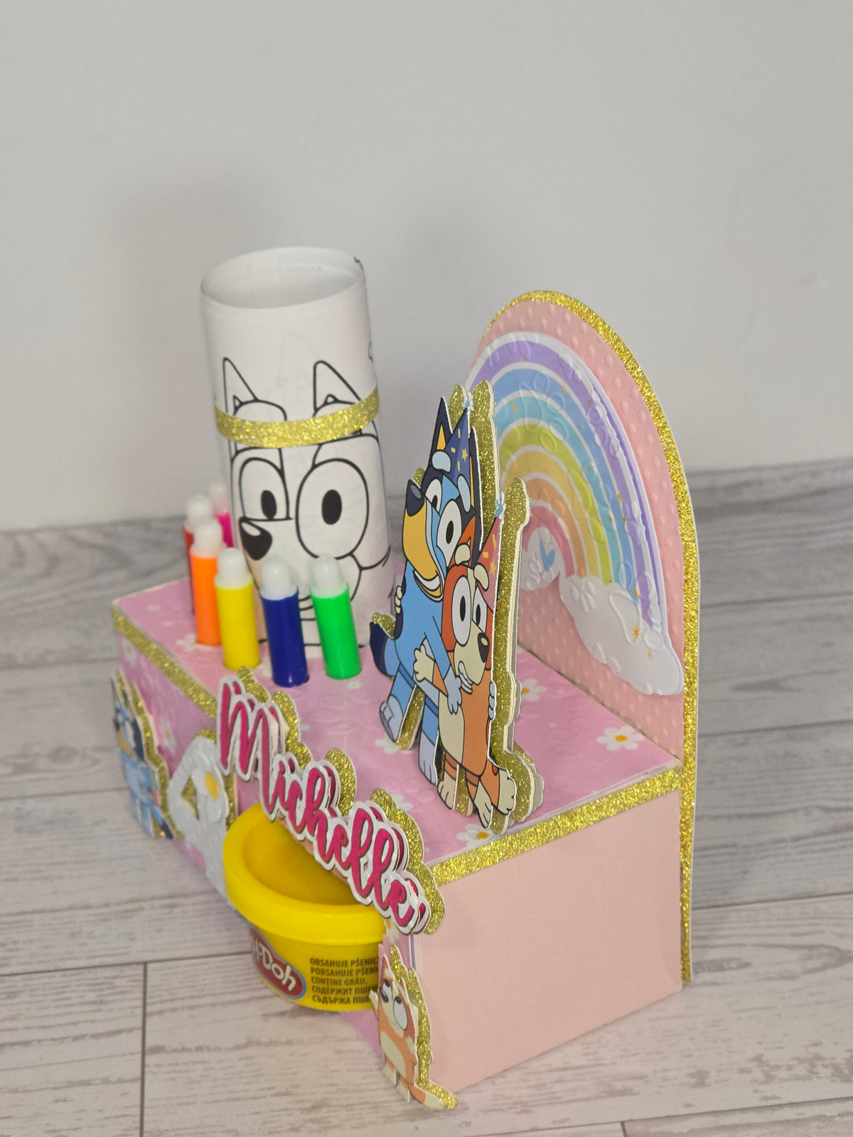12 Personalized Activity Box Party Favor with Coloring Kit & Play Dough