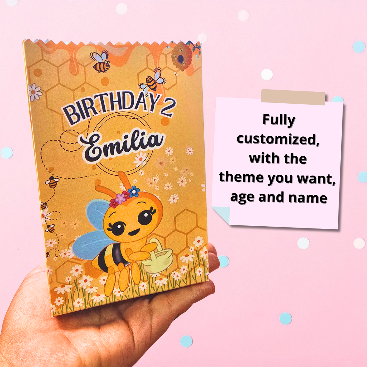 Mini Treat Bag Personalizada con asas - Bolsitas de Dulces para Fiestas