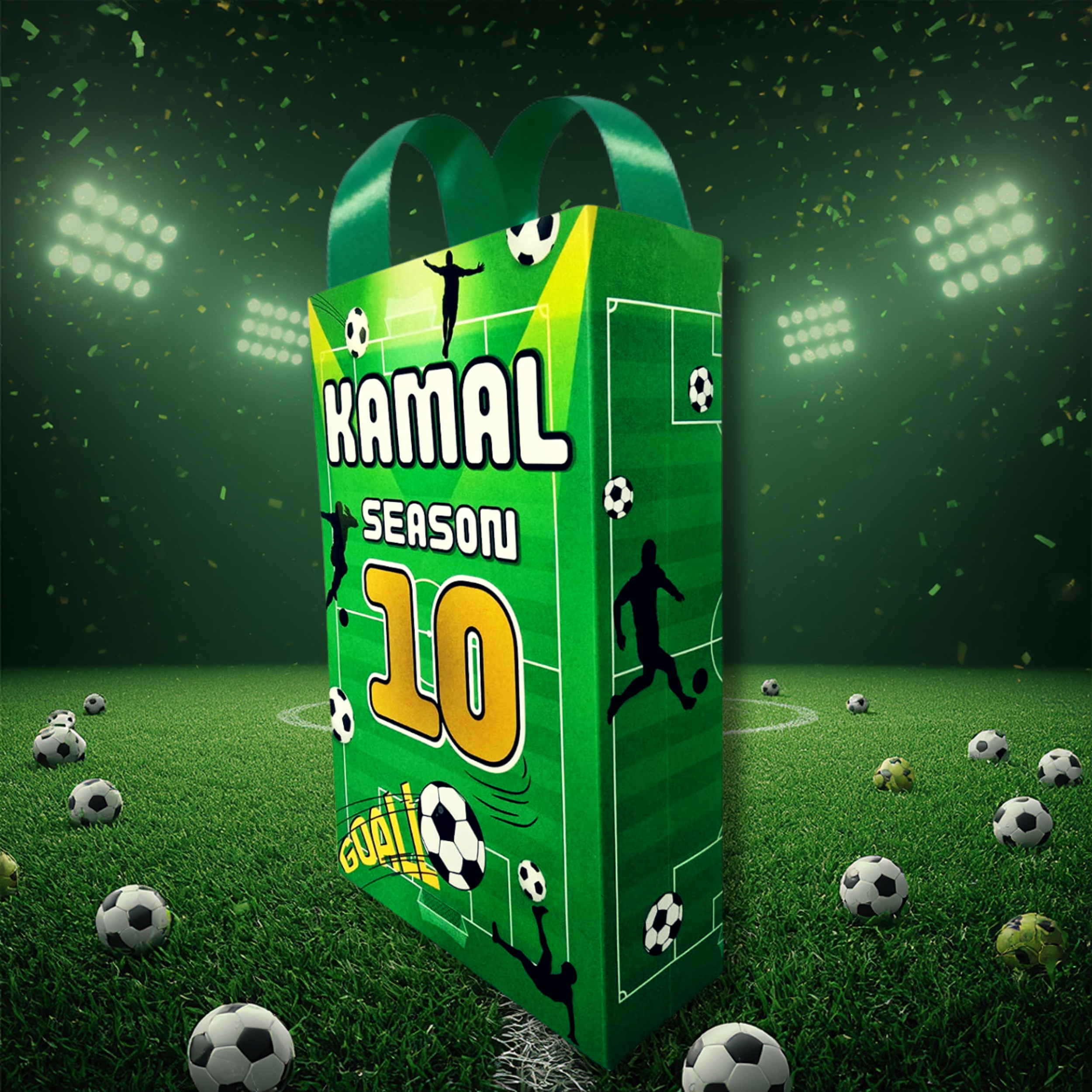 12 Personalized Soccer Birthday Gift Bags with Name & Age – 8.5"x5.5" Ribbon Handles