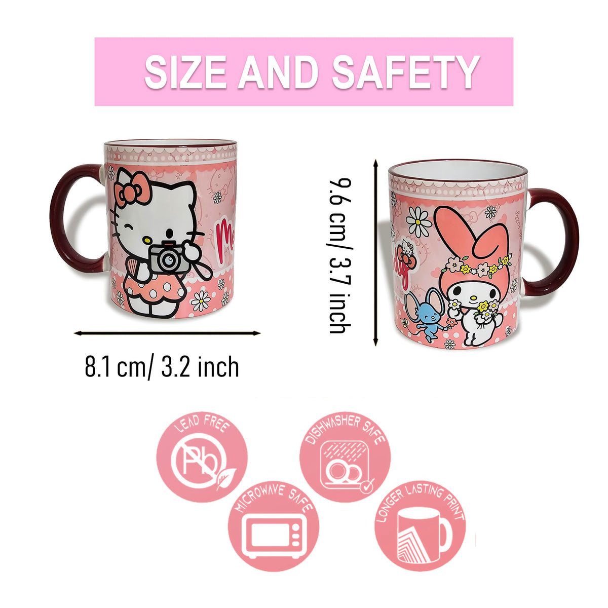 Taza de cerámica personalizada de Kitty y Melody de 11 oz