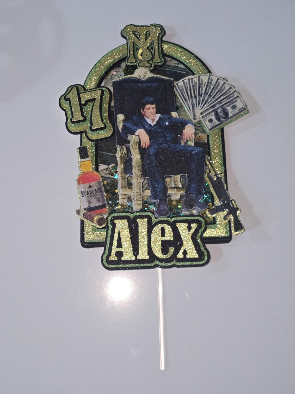 Personalized 3D Glitter Cartoon Cake Toppers for Children's Birthdays