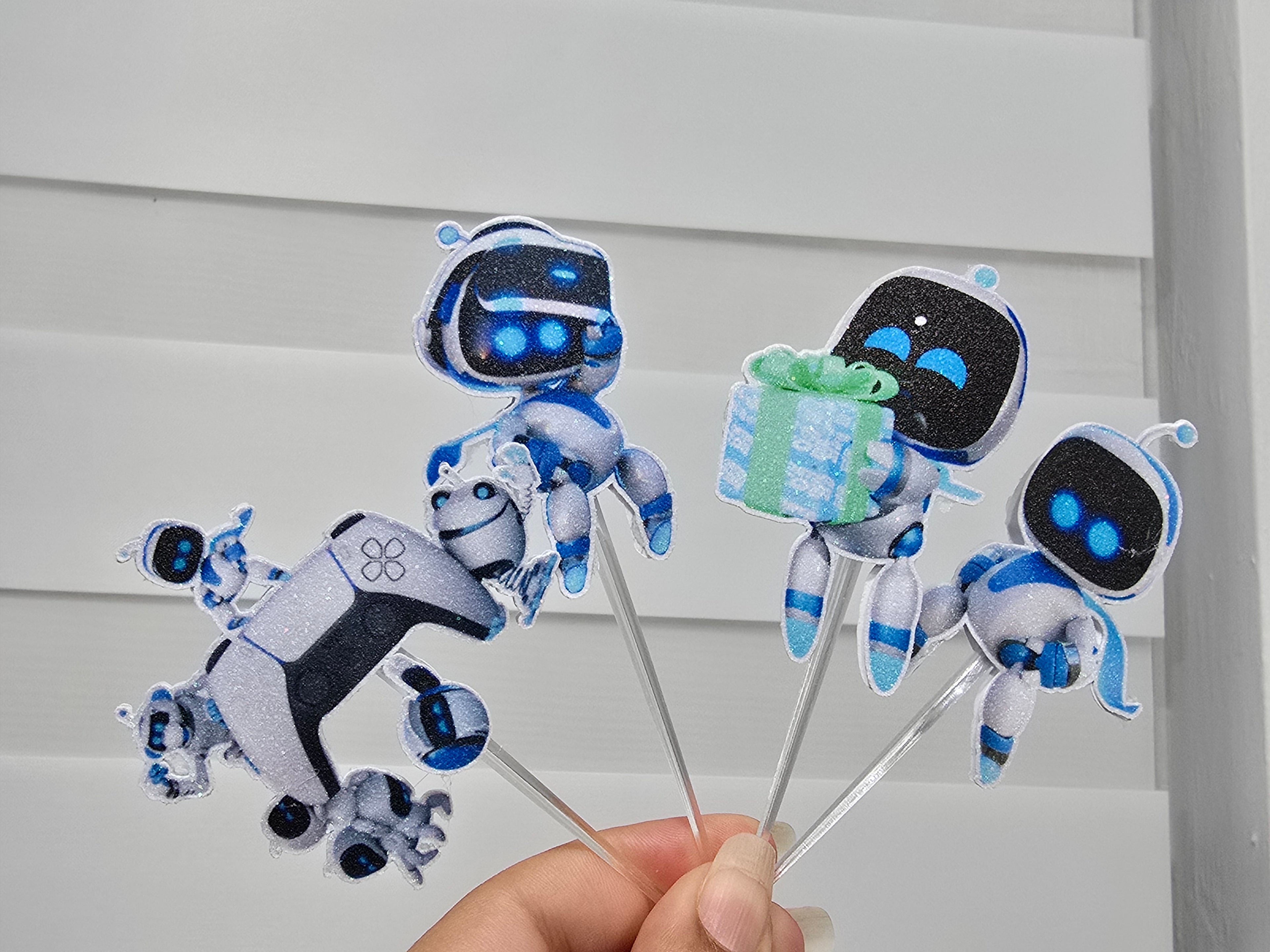 24 Pcs Glitter Cupcake Toppers. 12 Design astrobot Cupcake Toppers. Food Decoration, Picks for Party Supplies