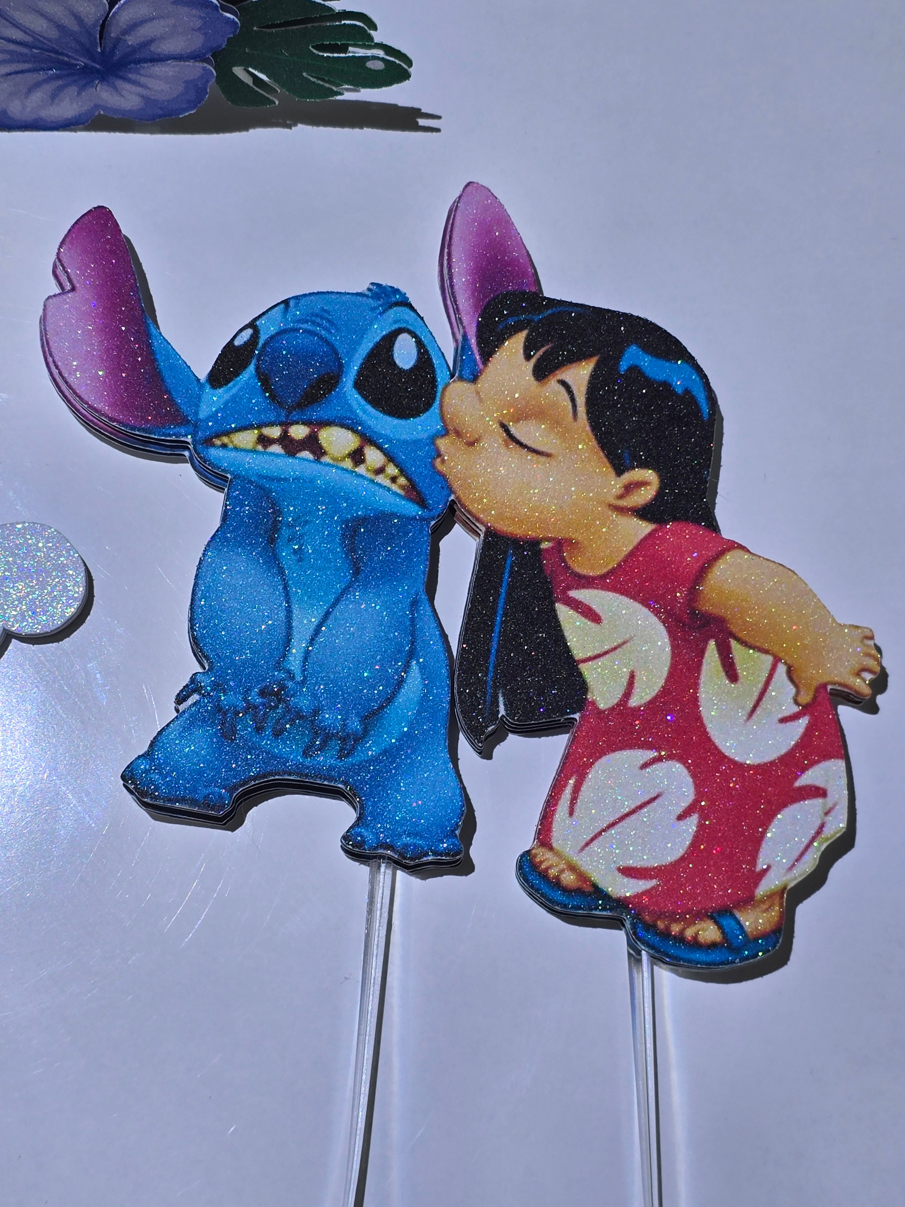 Personalized 3D Glitter Stitch & beach Cake Topper – Custom Name & Age