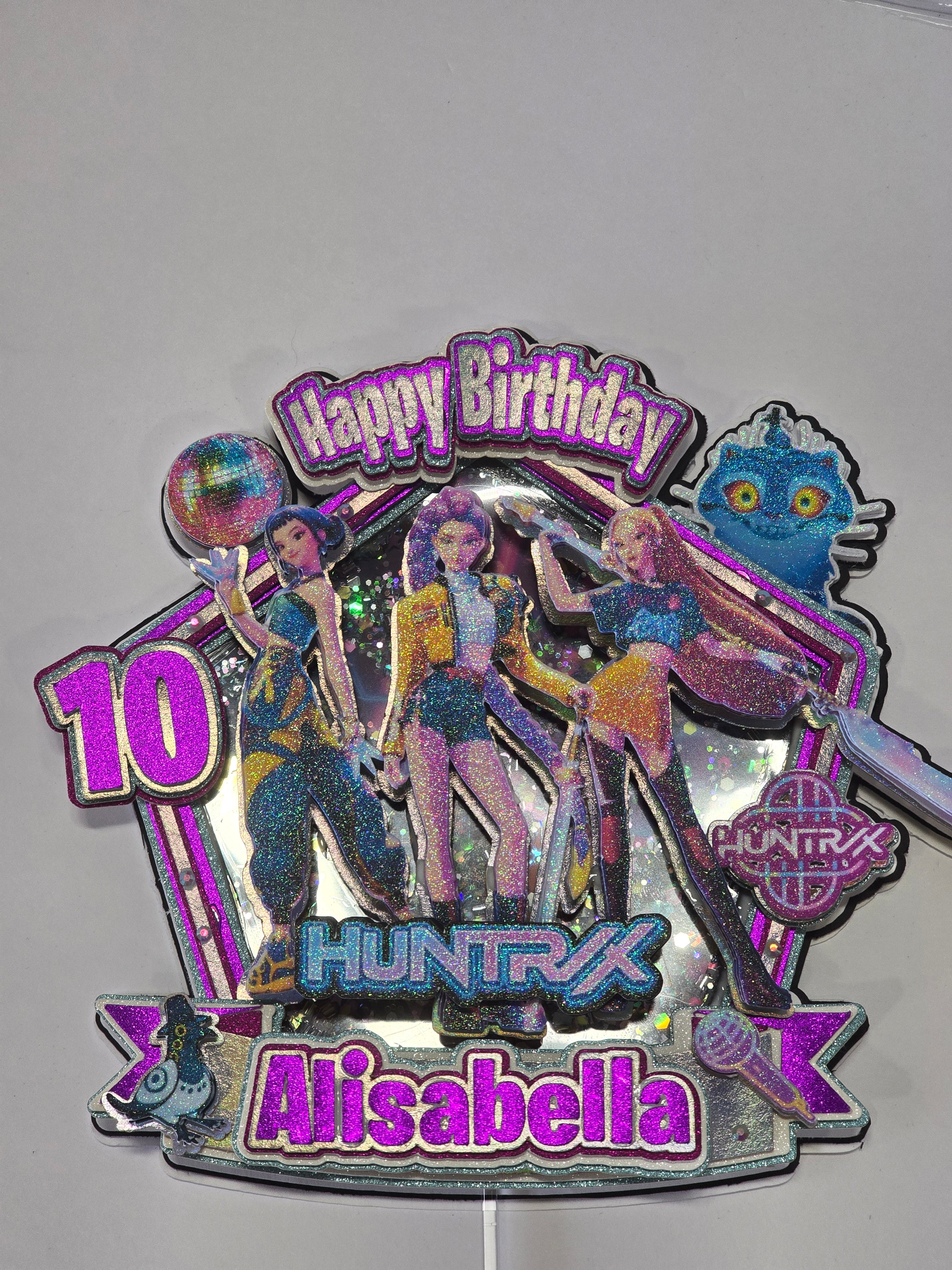 Personalized 3D Glitter Cake Topper k pop