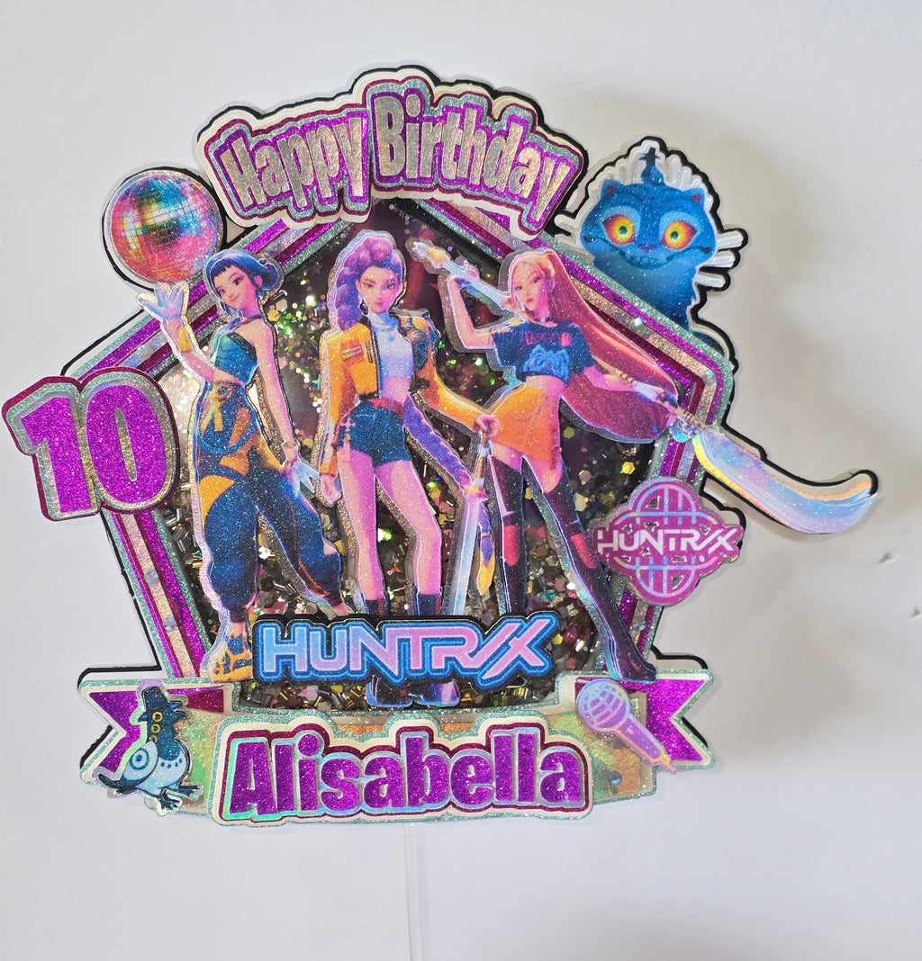Personalized 3D Glitter Cake Topper k pop