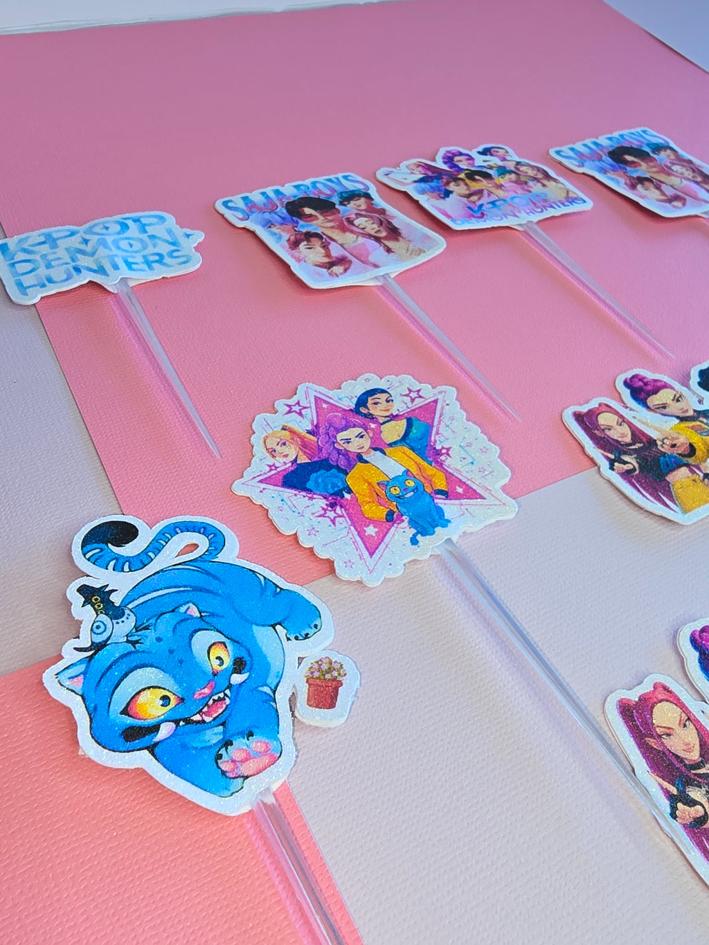 12-24 Pcs Glitter Cupcake Toppers. 12 Design k pop Cupcake Toppers. Food Decoration, Picks for Party Supplies