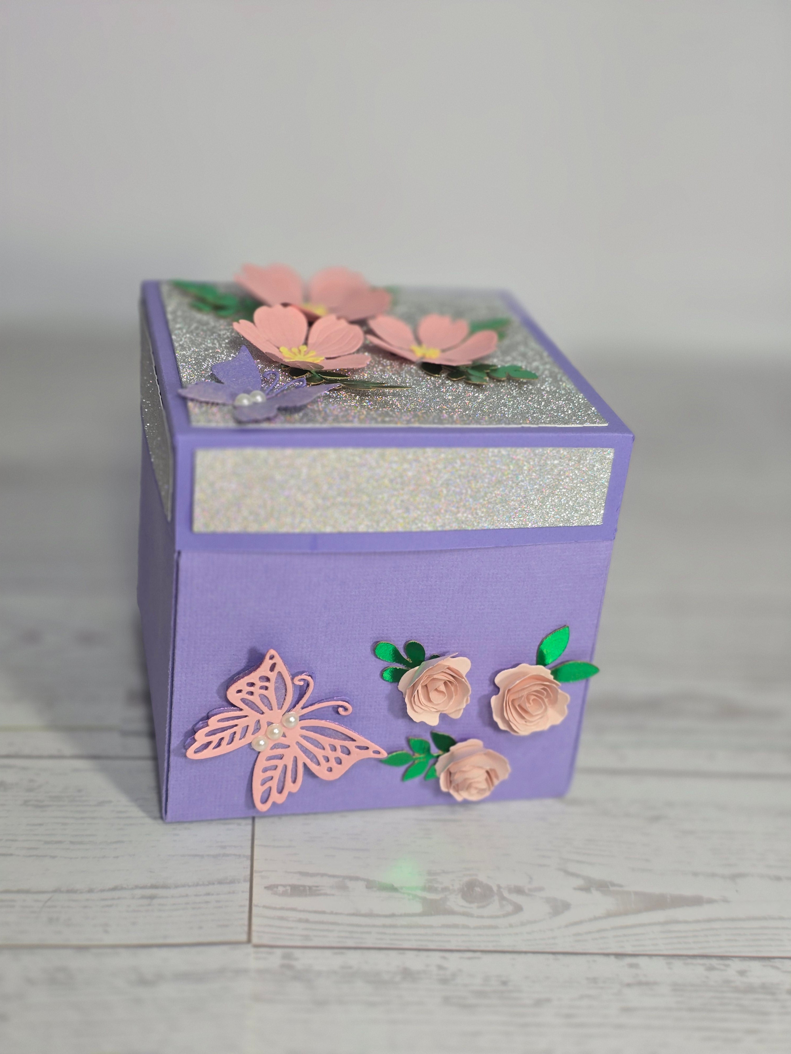 Personalized Exploding Box with Photos and Custom Text, Surprise Gift Box for Mom, Photo Memory Box with Inner Gift Box & Keychain.