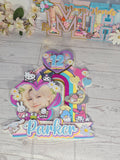 Personalized 3D Stray Kids x Sanrio Cake Topper – Glitter with Name & Age