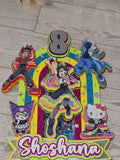 Personalized 3D Beyblade x Sanrio Cake Topper – Glitter with Name & Age