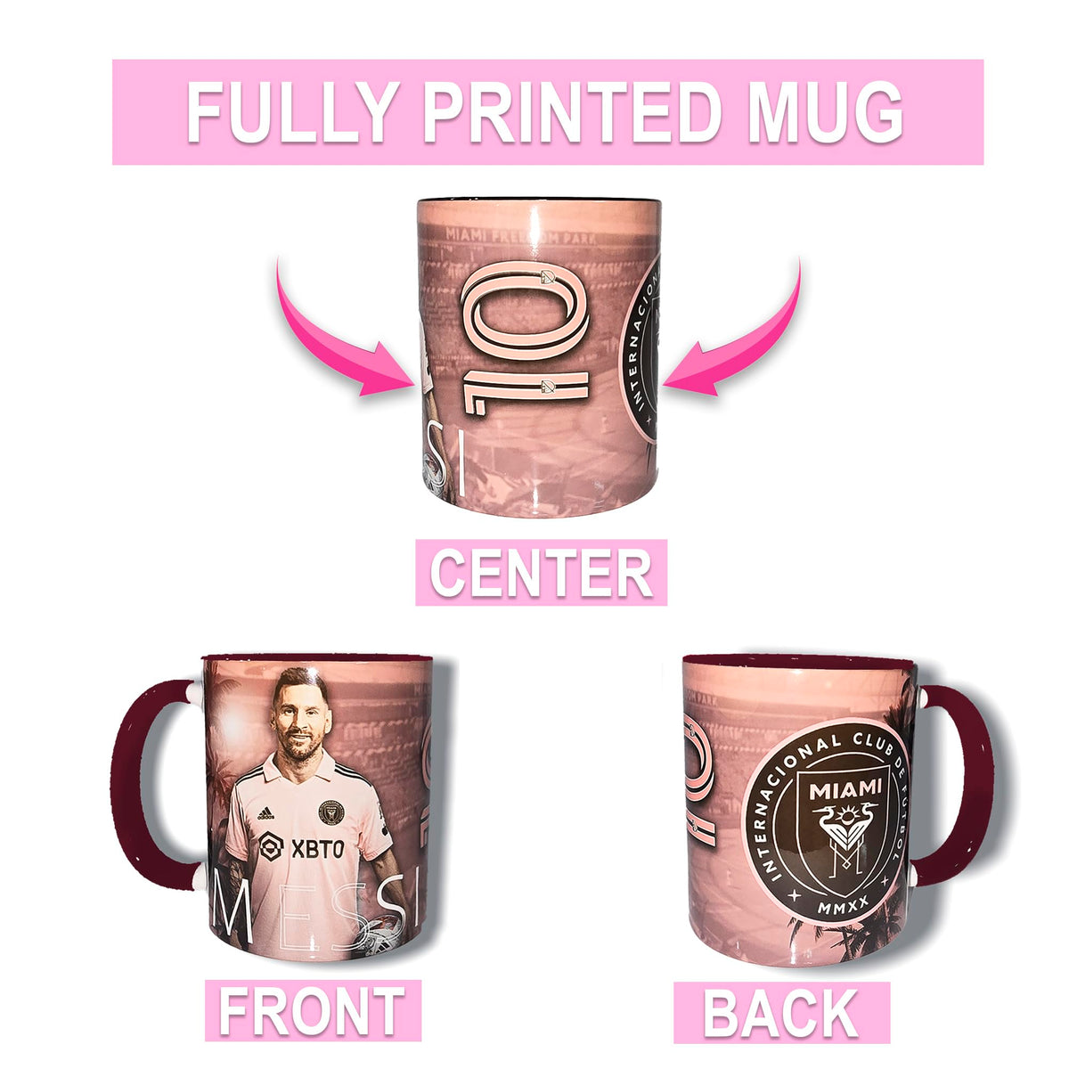Taza de café de fútbol con impresión completa
