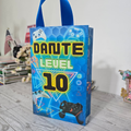 12 Personalized Gamer Birthday Gift Bags with Name & Age – 8.5"x5.5" Ribbon Handles