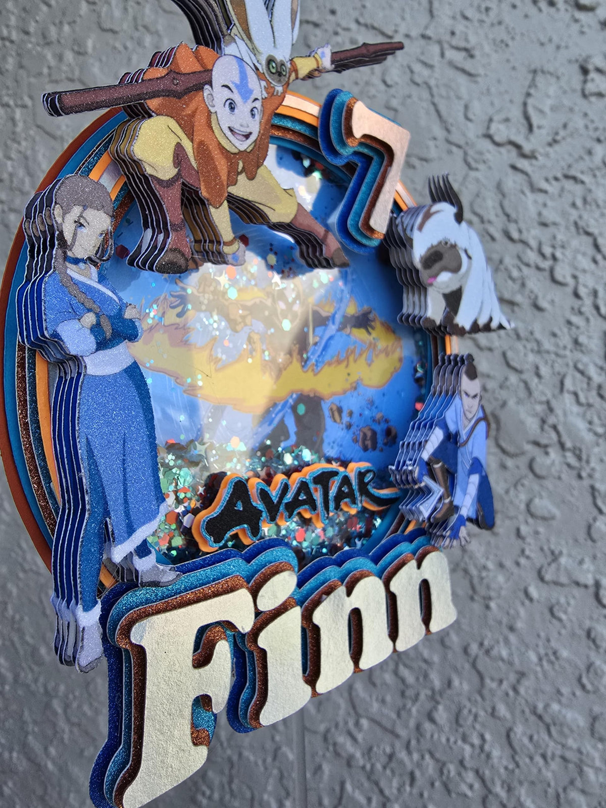 Adornos para tartas personalizados con dibujos animados de purpurina 3D para cumpleaños infantiles
