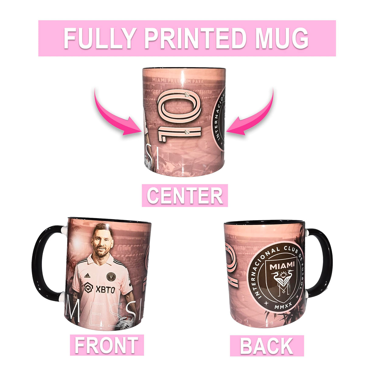 Taza de café de fútbol con impresión completa