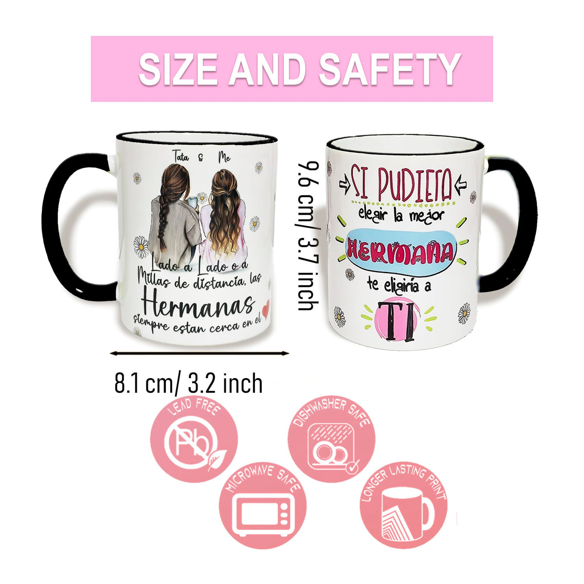 Personalized Sister 11oz Ceramic Mug (Español)