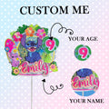 Personalized 3D Glitter Cartoon Cake Topper STICH 1