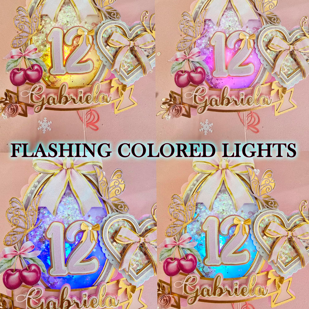 Personalized 3D Glitter Cartoon Cake Toppers for Children's Birthdays