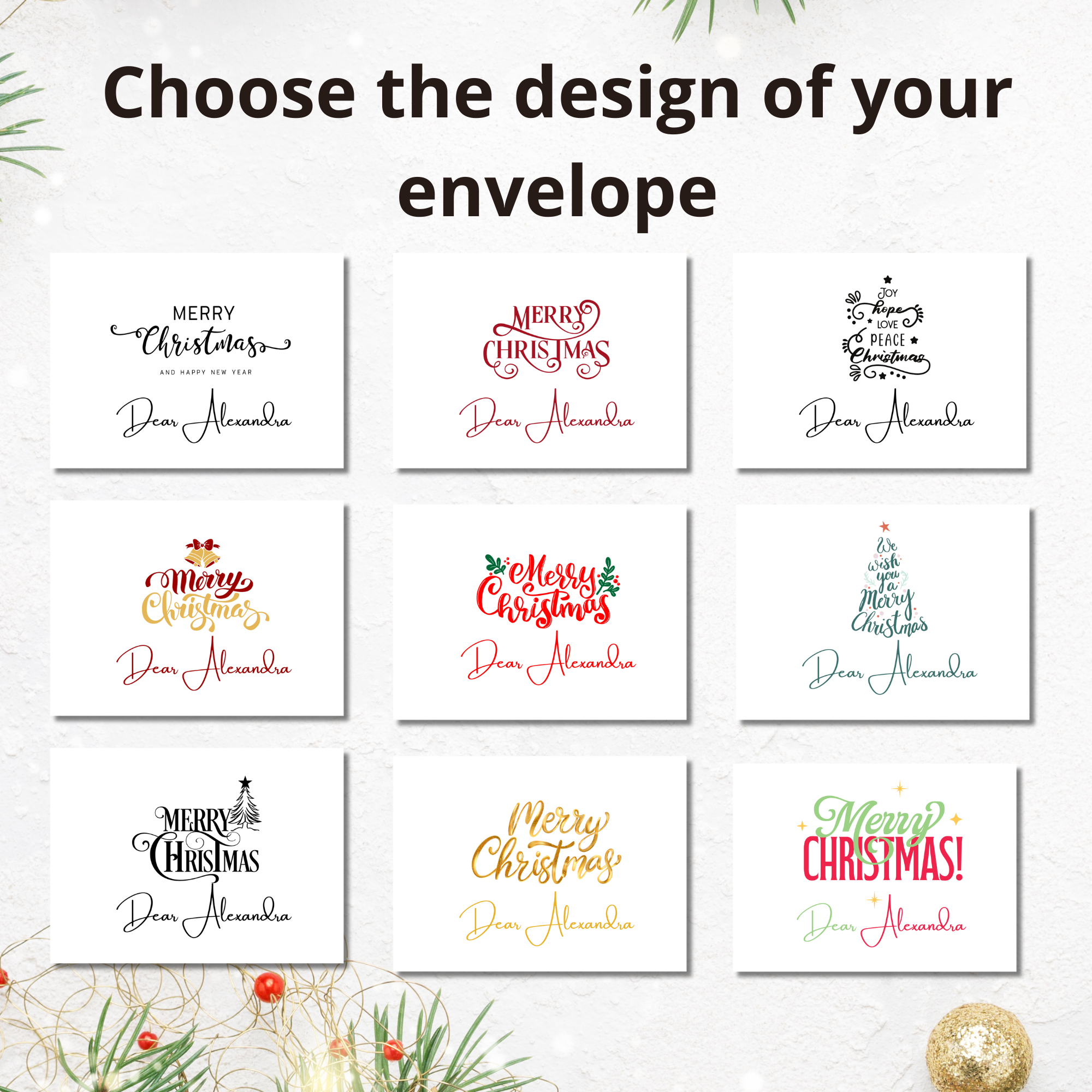 Tarjetas de Navidad Personalizadas con Sello de Cera - Sobre Impreso Incluido