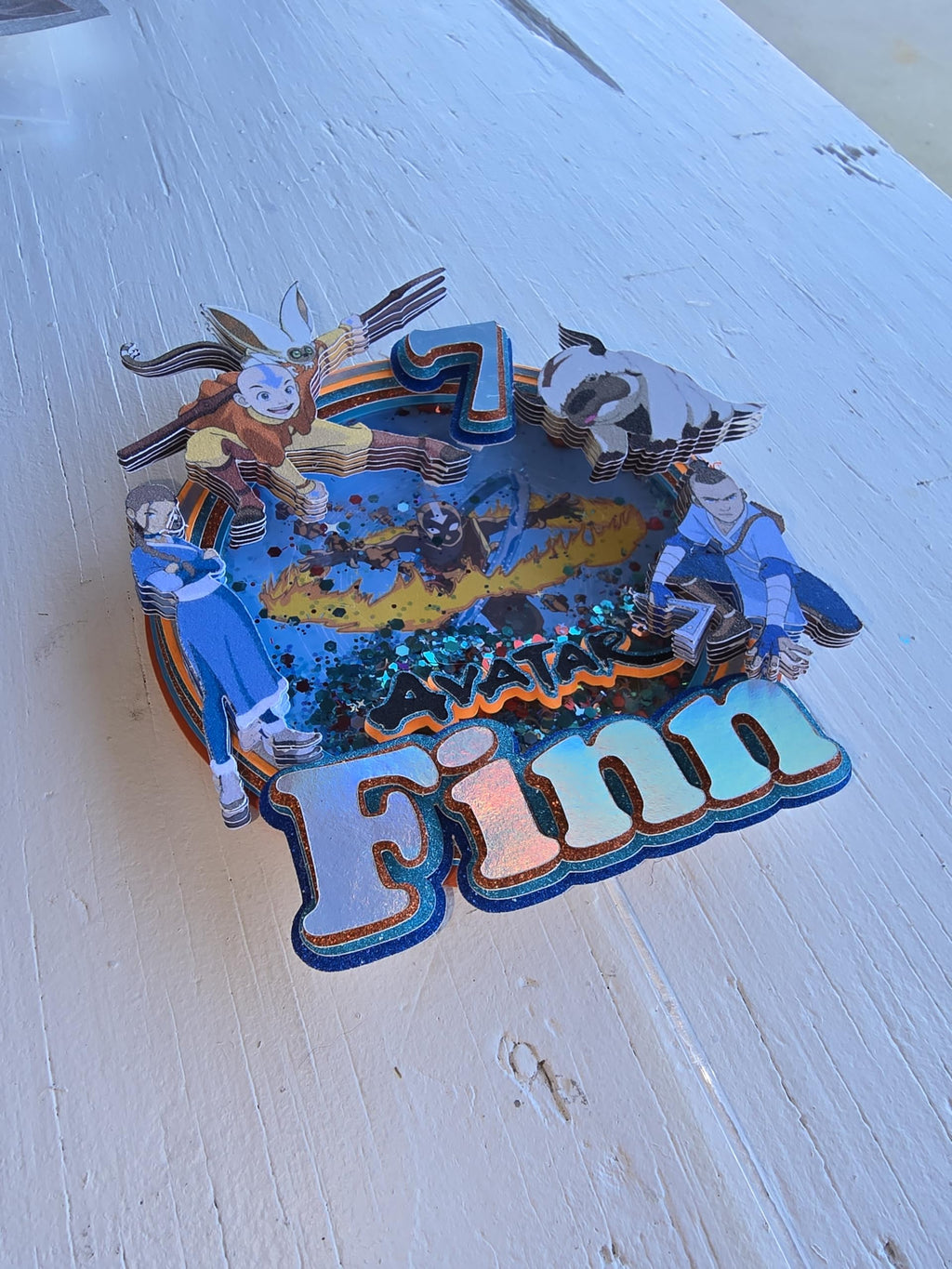 Personalized 3D Glitter Cartoon Cake Toppers for Children's Birthdays