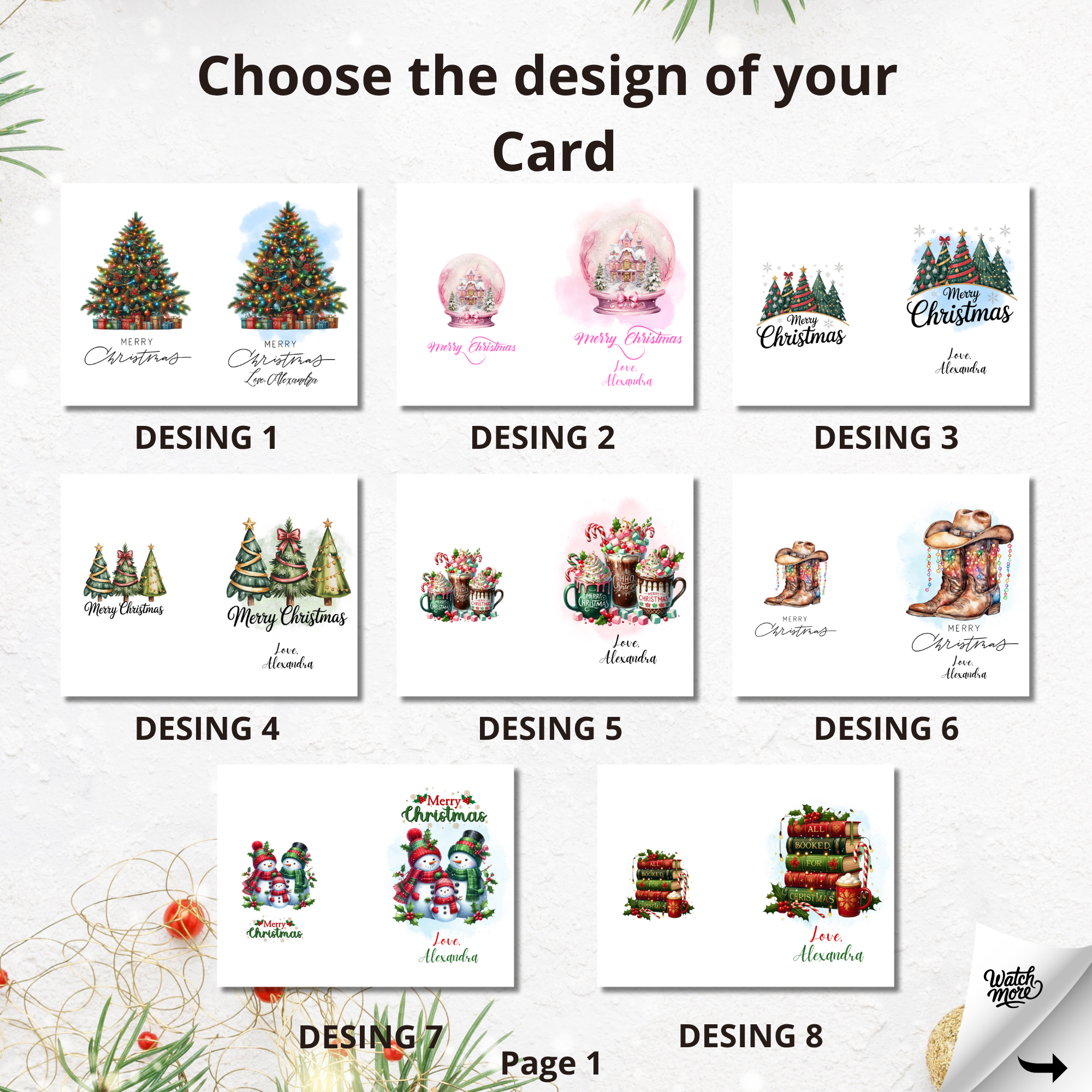 Tarjetas de Navidad Personalizadas con Sello de Cera - Sobre Impreso Incluido