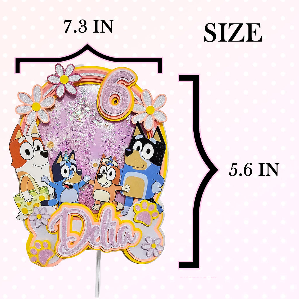 Personalized 3D Glitter Cartoon Cake Toppers for Children's Birthdays