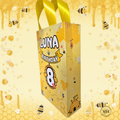 12 Personalized Bee Birthday Gift Bags with Name & Age – 8.5"x5.5" Ribbon Handles