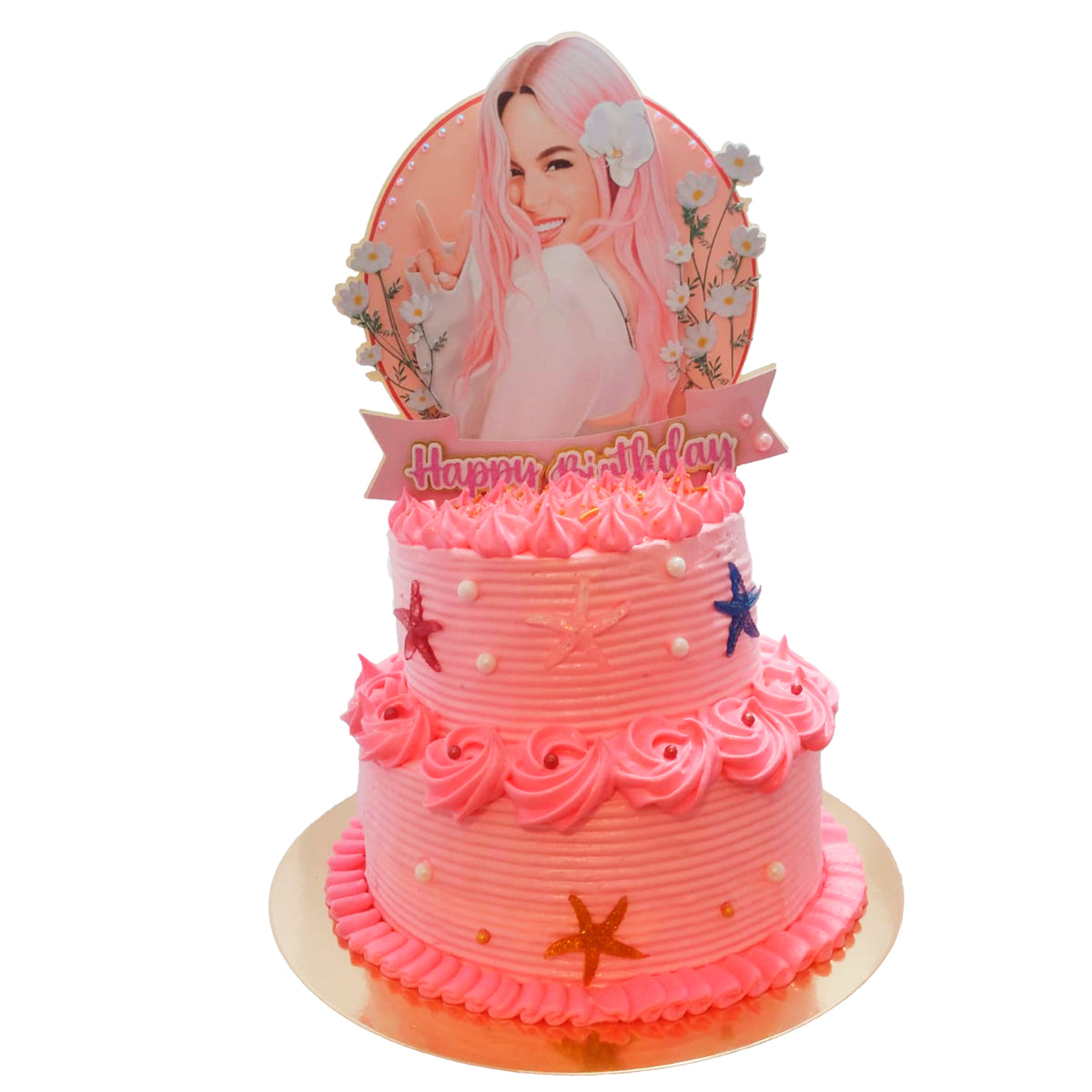 Adorno para tarta de dibujos animados con purpurina 3D personalizado de Karol G