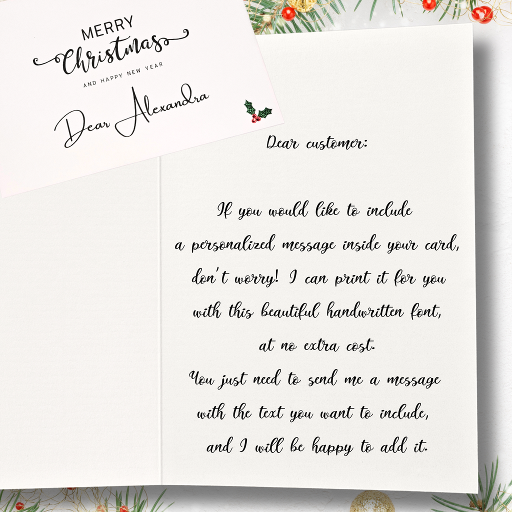 Tarjetas de Navidad Personalizadas con Sello de Cera - Sobre Impreso Incluido