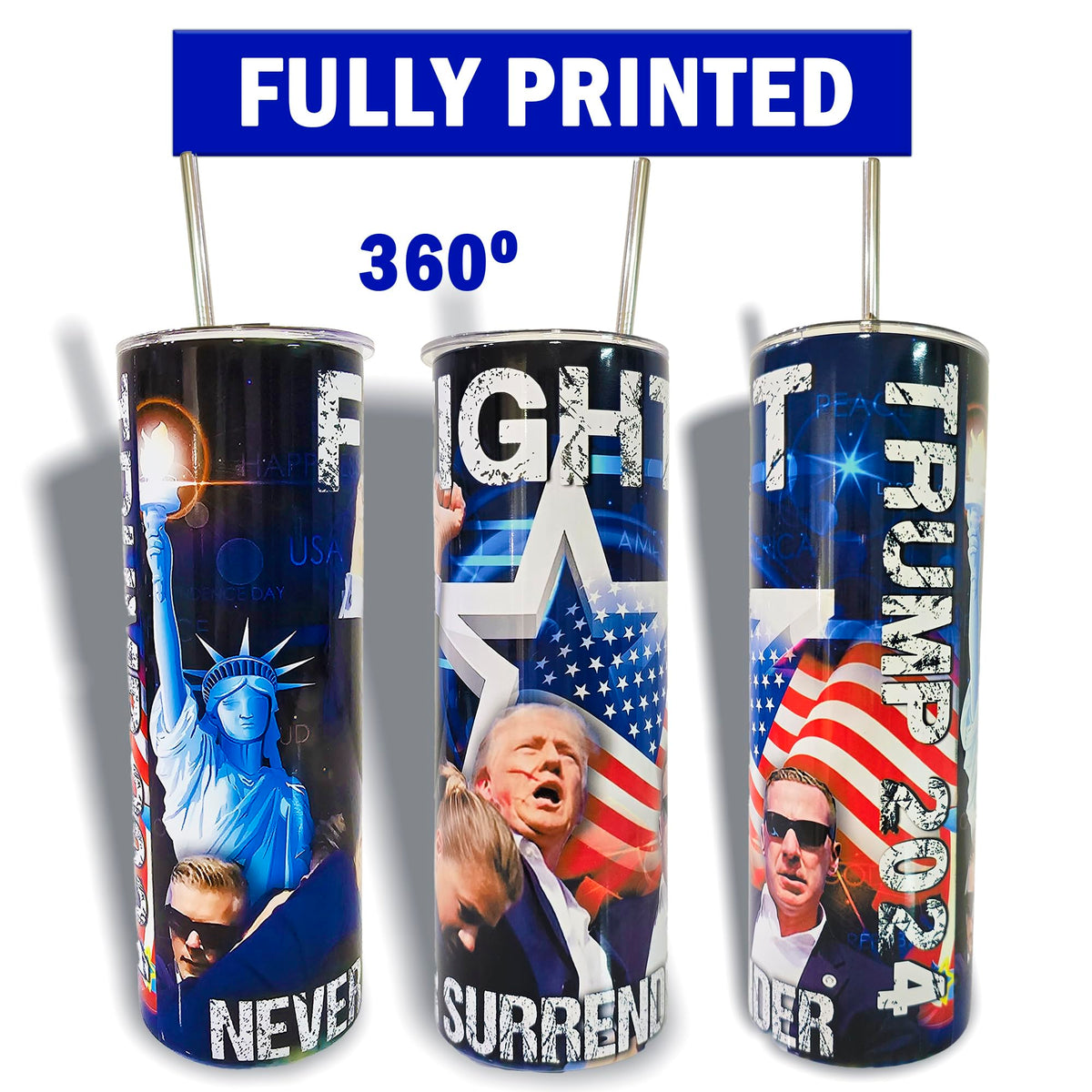 Vaso de acero inoxidable con aislamiento de 20 oz con temática de Trump, base antideslizante, tapa y pajitas de metal y plástico. Vaso Stanley. Taza Stanley.
