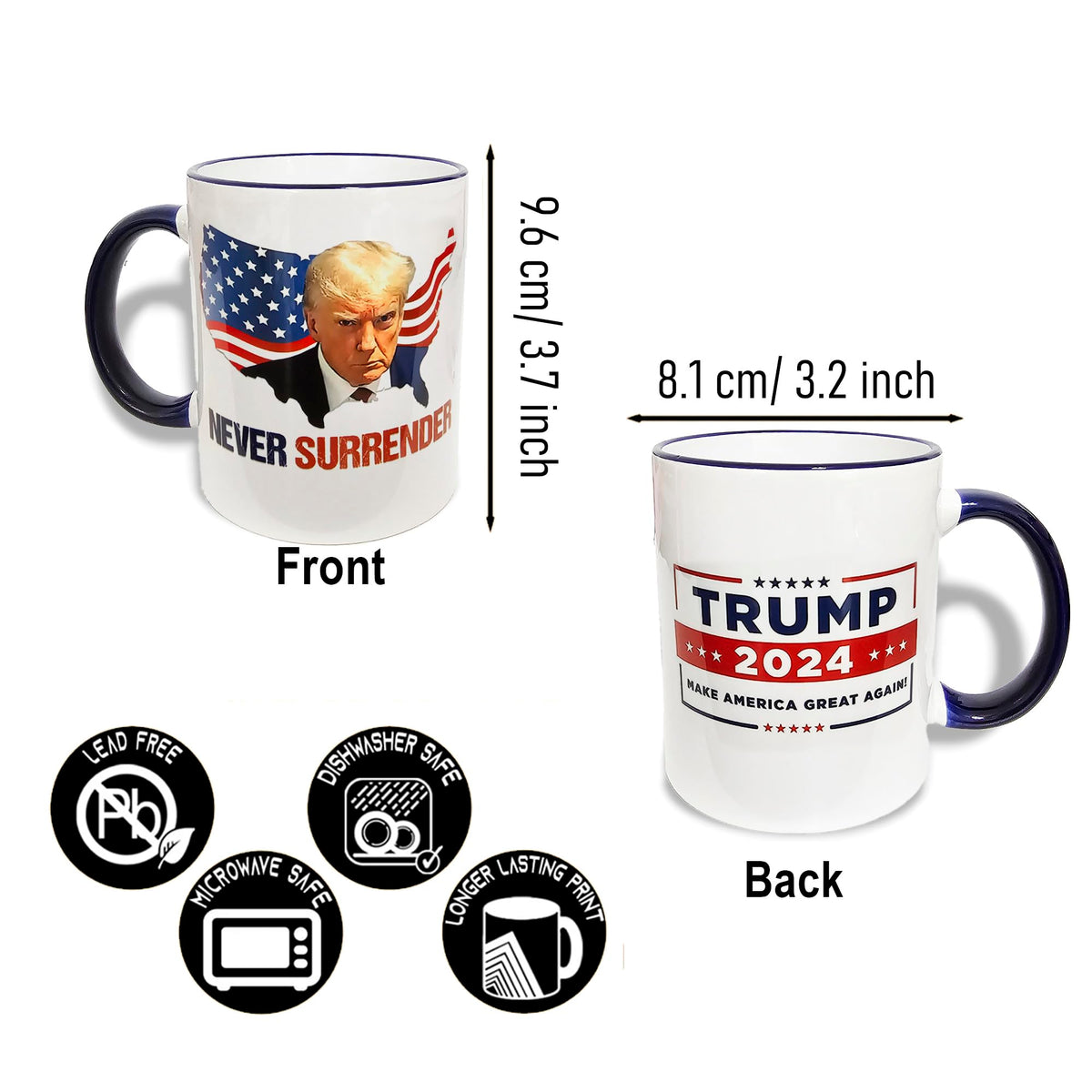 Tazas de café Trump, impresión a doble cara, cerámica, caja de regalo, regalos de cumpleaños para hombres, mujeres, papá, amigos.