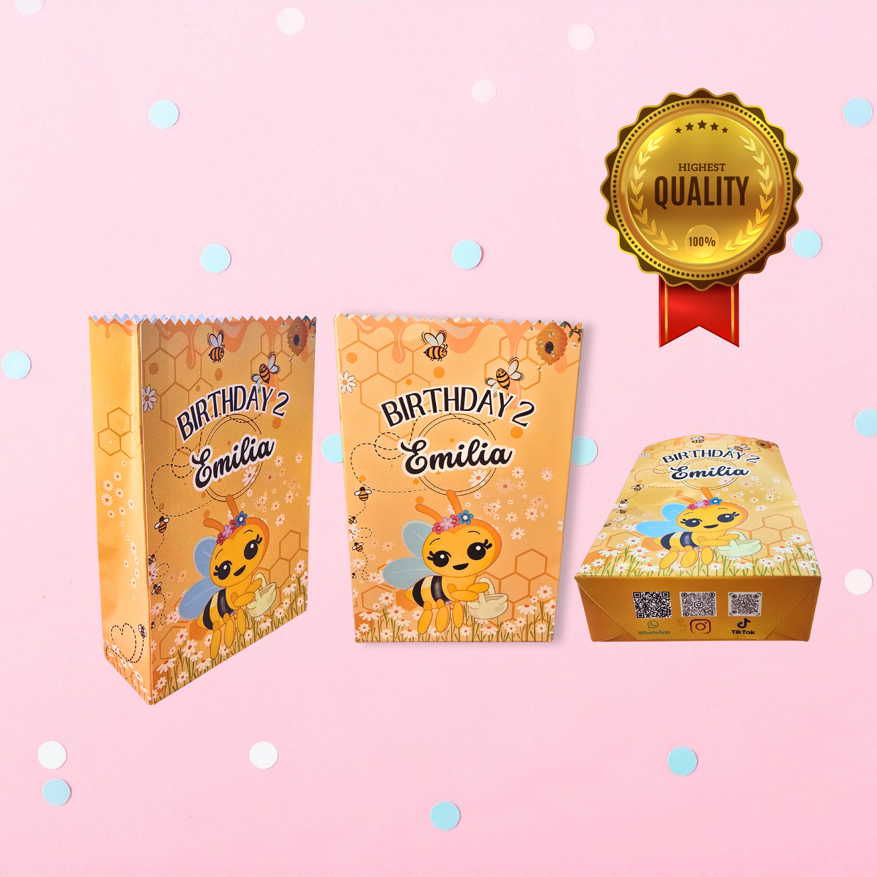 Mini Treat Bag Personalizada - Bolsitas de Dulces para Fiestas