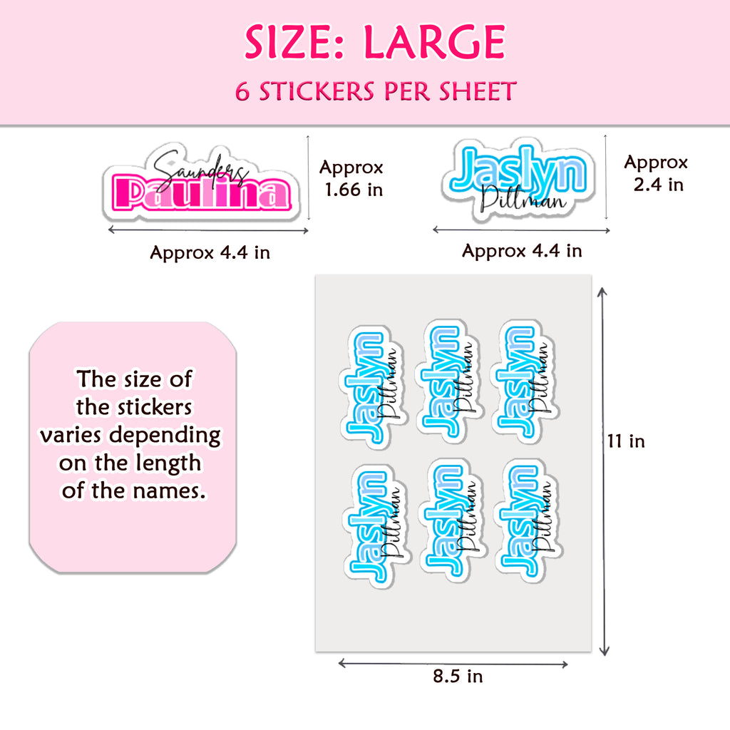 Pegatinas Personalizadas con Nombres para Útiles Escolares - Etiquetas Resistentes