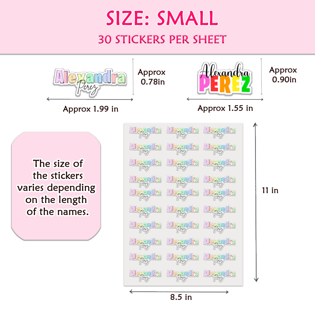 Pegatinas Personalizadas con Nombres para Útiles Escolares - Etiquetas Resistentes