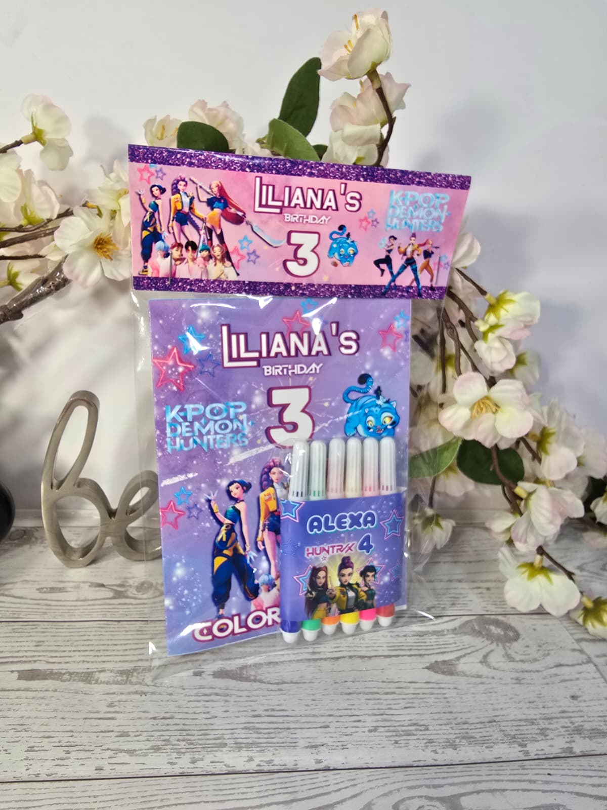 12 Personalized Coloring Book Set + 6 Markers | Kids Birthday Party Favors – Sold by Dozen