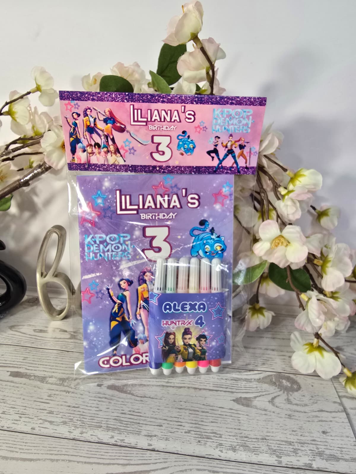 12 Personalized Coloring Book Set + 6 Markers | Kids Birthday Party Favors – Sold by Dozen