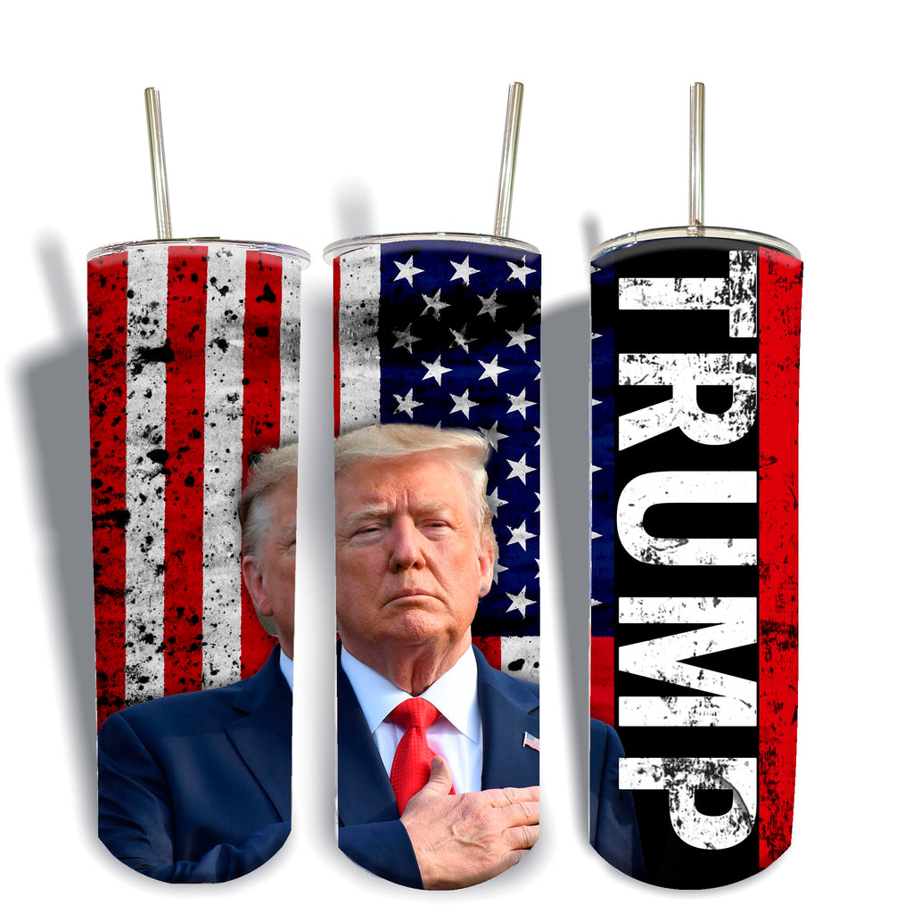Trump Themed 20oz Insulated Stainless Steel Tumbler, Non-Slip Base, Lid, Metal and Plastic Straws, stanley tumbler, stanley cup