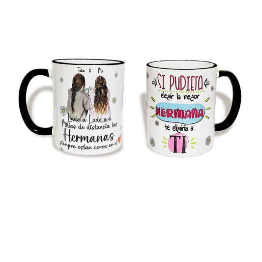 Taza de cerámica personalizada "Hermana" de 11 oz (español)