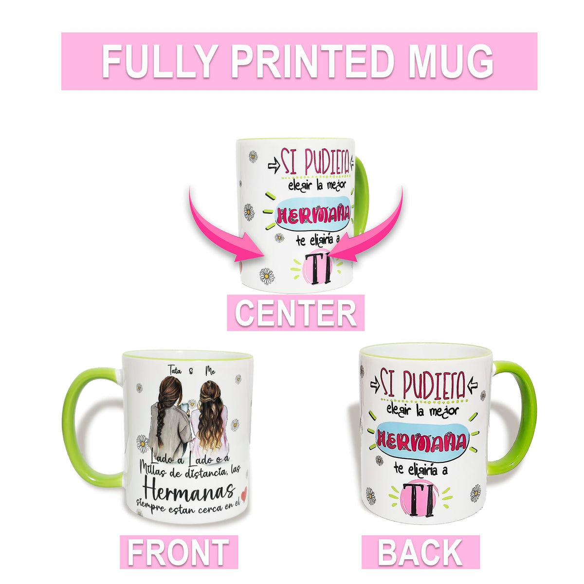 Personalized Sister 11oz Ceramic Mug (Español)