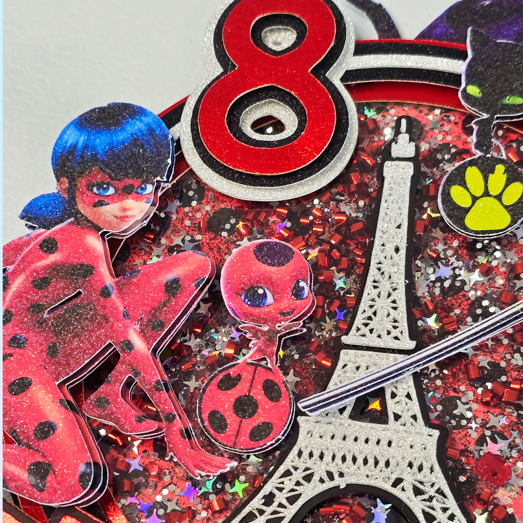 Personalized 3D Glitter Cartoon Cake Toppers for Children's Birthdays