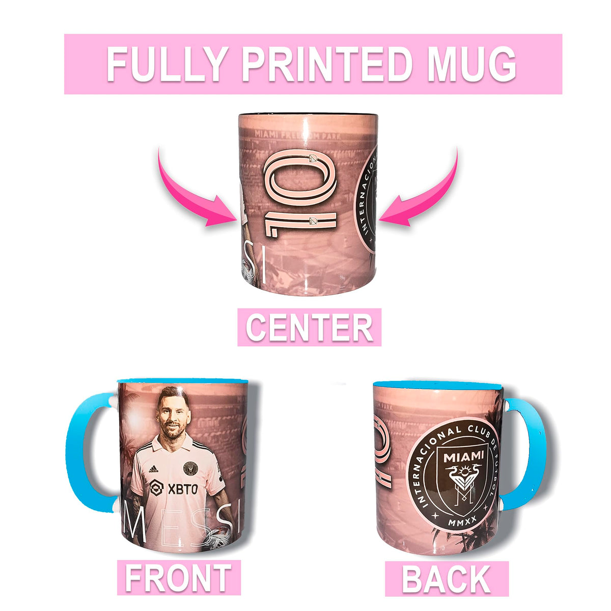 Taza de café de fútbol con impresión completa