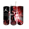 Jordan Themed 20oz Insulated Stainless Steel Tumbler, Non-Slip Base, Lid, Metal and Plastic Straws, stanley tumbler, stanley cup (Copia)