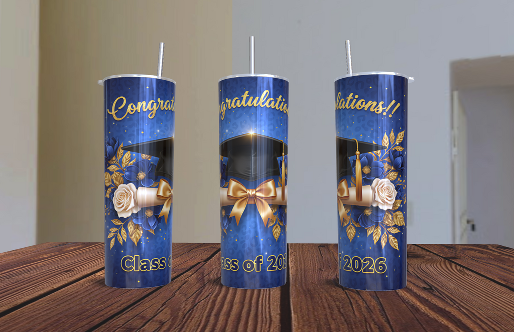 2026 Graduation Tumbler 20 oz | Personalized Stainless Steel Insulated Cup