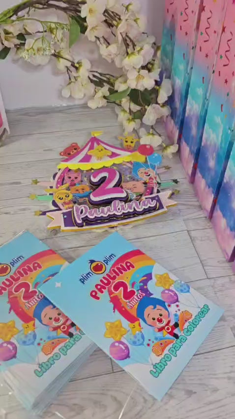 Ultimate Party Set – Personalized 3D Shaker Topper, Cupcake Toppers, Coloring Books & Gift Bags (copia)