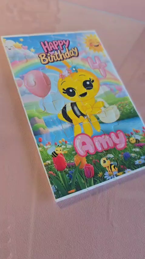 Rompecabezas Personalizado Infantil 4x6" – 24 Piezas | Souvenir de Cumpleaños para Niños