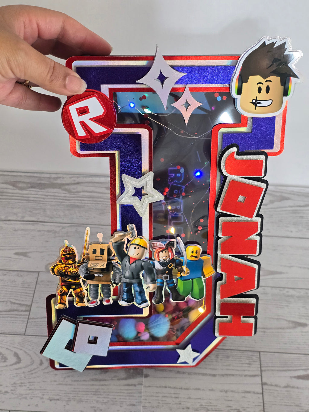 Personalized 3D Light-Up Letters – Roblox Party Décor | Custom Illuminated Signs